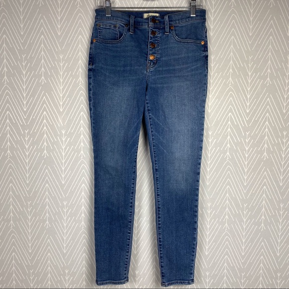 MADEWELL Tall 9” Mid-Rise Skinny Crop Jeans: Button-Front TENCEL Denim Edition - Picture 2 of 9